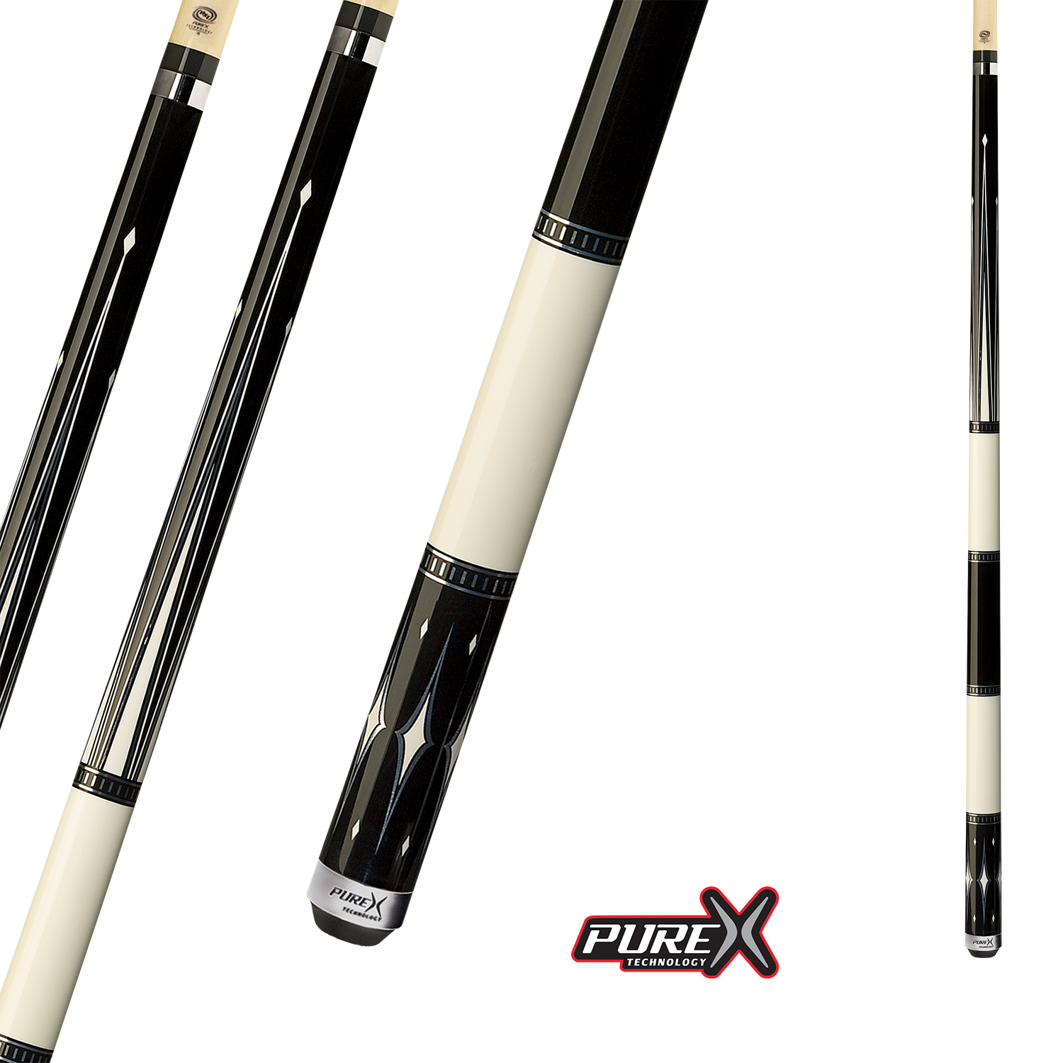 BAGUETTE DE BILLARD PURE X NOIRE AVEC BLUE RECON 13MM 19OZ  MZ GRIP