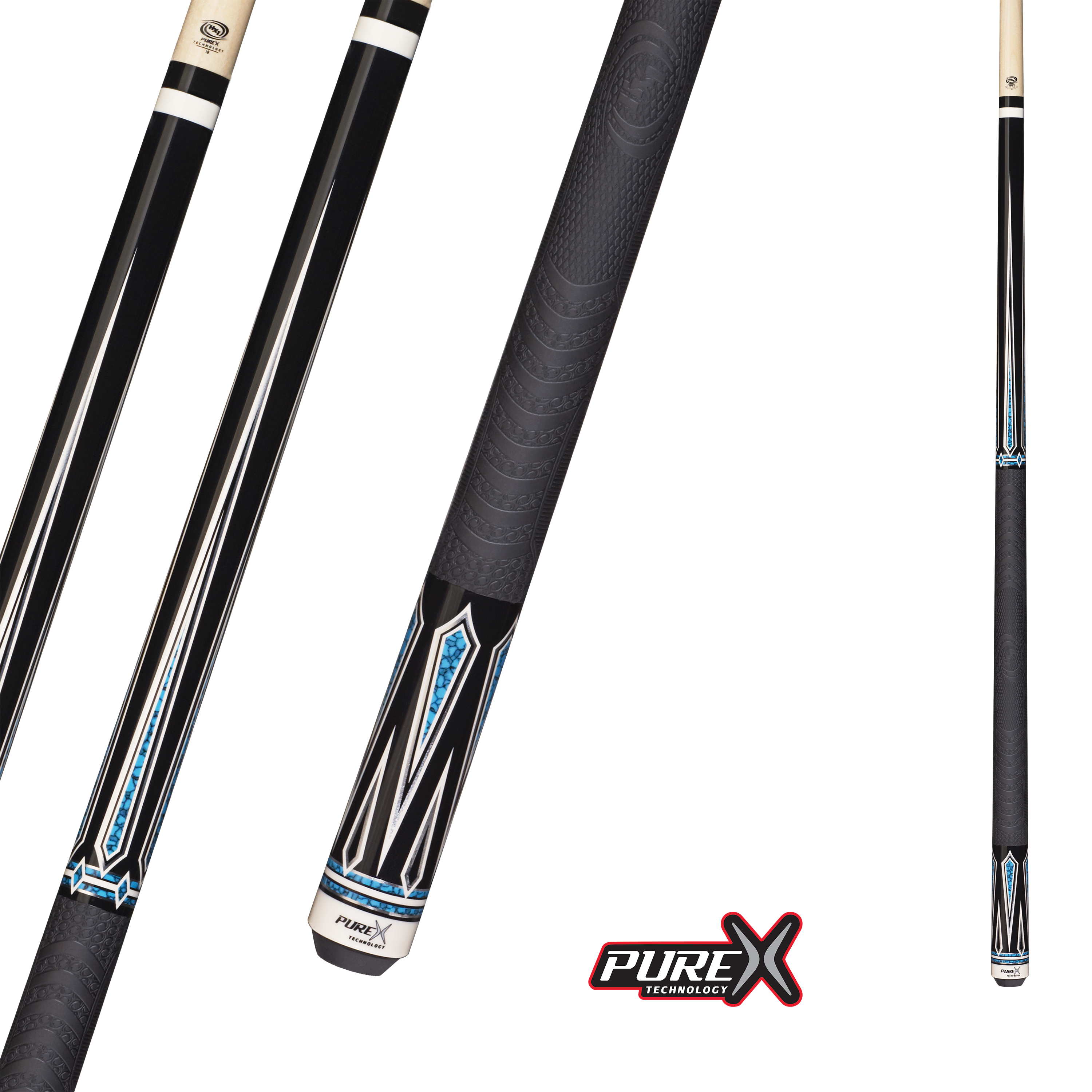 BAGUETTE DE BILLARD PURE X NOIRE AVEC BLUE RECON 13MM 19OZ MZ GRIP