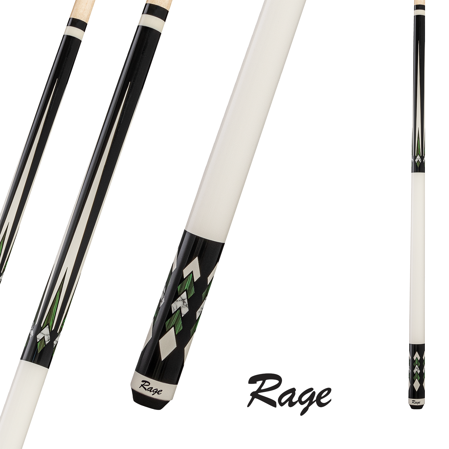 BAGUETTE DE BILLARD RAGE CASCADES VERTES 13MM 19OZ AVEC WRAP
