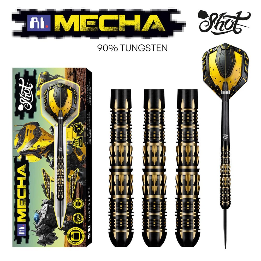 JEU DE FLÉCHETTES SHOT AI MECHA  POINTE ACIER TUNGSTÈNE 90 % 22G