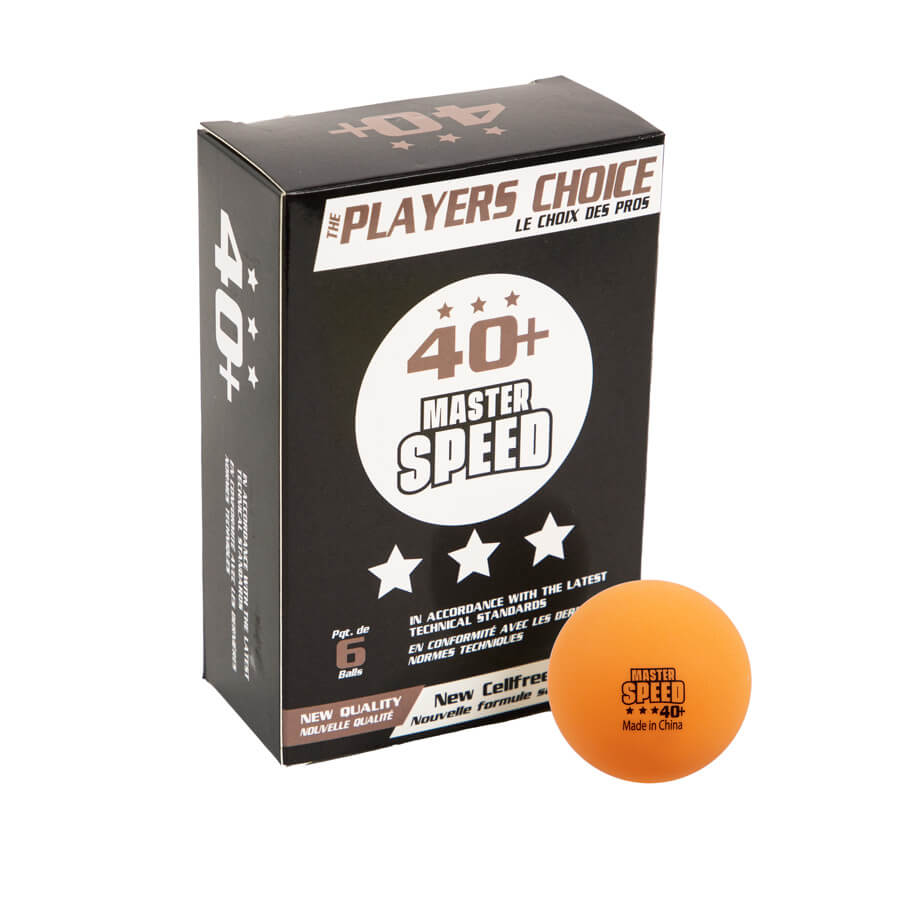 3-STAR MASTER SPEED BALLS IN 6 BLISTER BOX, ORANGE BALLS