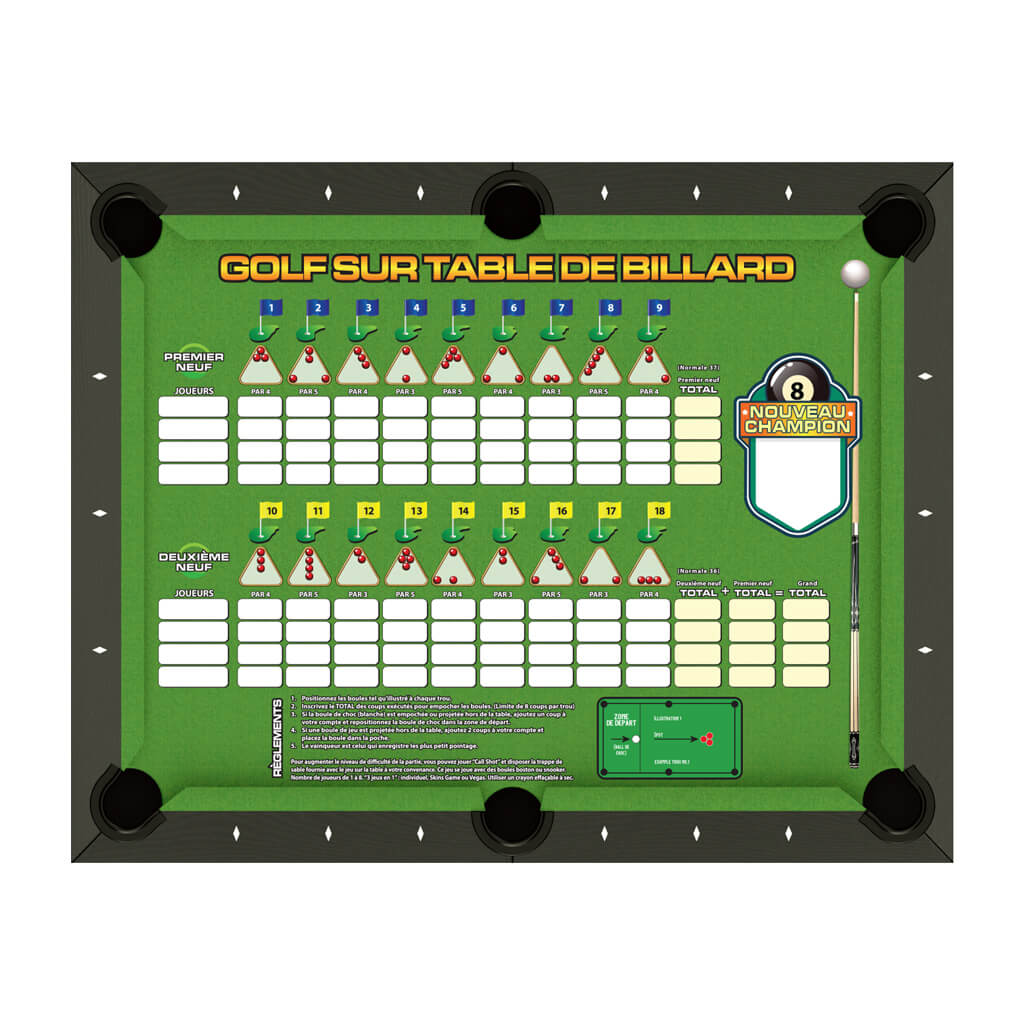 GOLF ON A POOL TABLE - ON PLASTIC SHEET - FRENCH