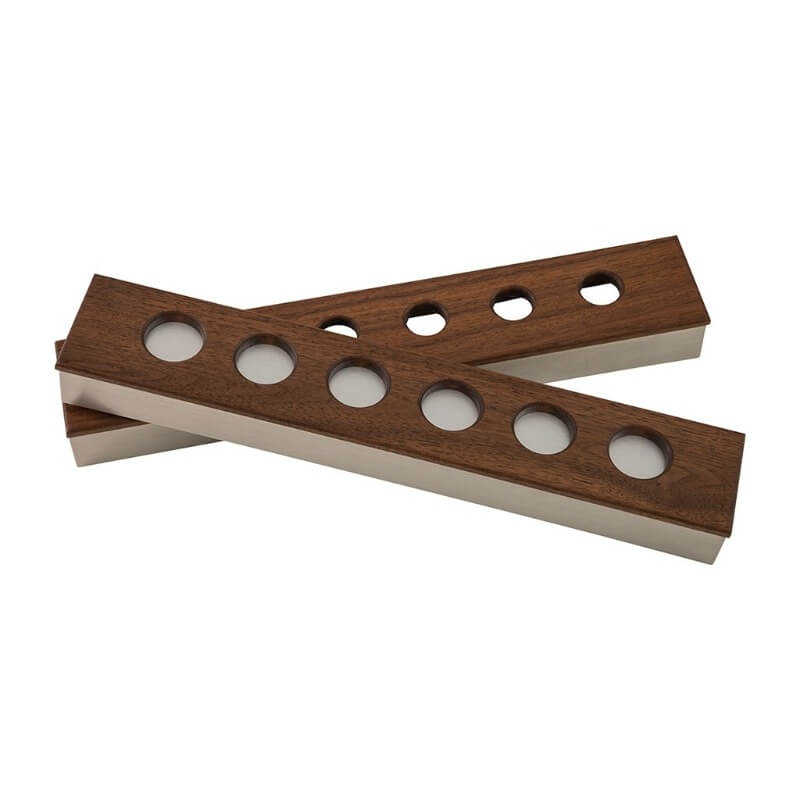 LA CONDO STAINLESS CUE RACK - WALNUT