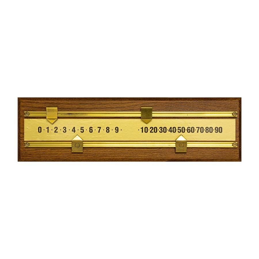 SMALL SCOREBOARD WITH BRASS RODS - OAK
