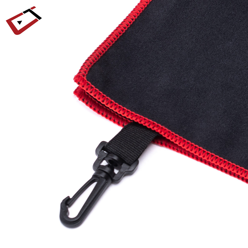 CUETEC MICROFIBER BILLIARD TOWEL - RED/BLACK