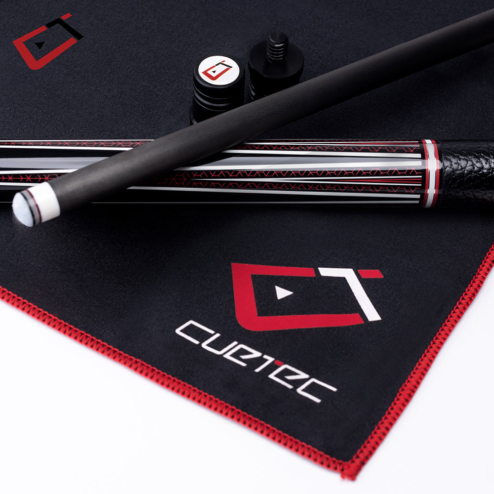 CUETEC MICROFIBER BILLIARD TOWEL - RED/BLACK