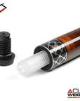 CUETEC CYNERGY POOL CUE BROWN AND SILVER X AMBER 12.5MM 19OZ