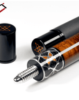 CUETEC CYNERGY POOL CUE BROWN AND SILVER X AMBER PERFORATED POLY WRAP 12.5MM 19OZ