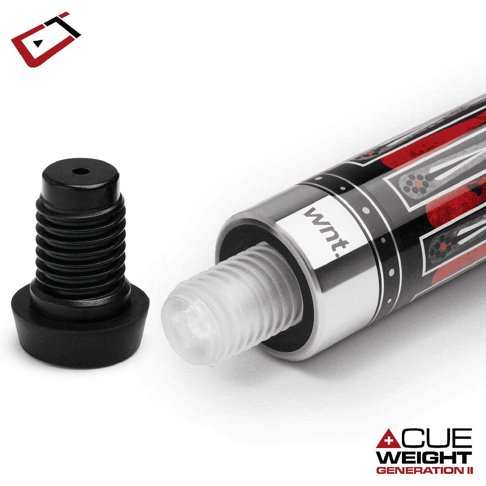 CUETEC CYNERGY NINEBALL SERIES INK BLACK FULL-GRAIN LEATHER WRAP 12.5MM 19OZ
