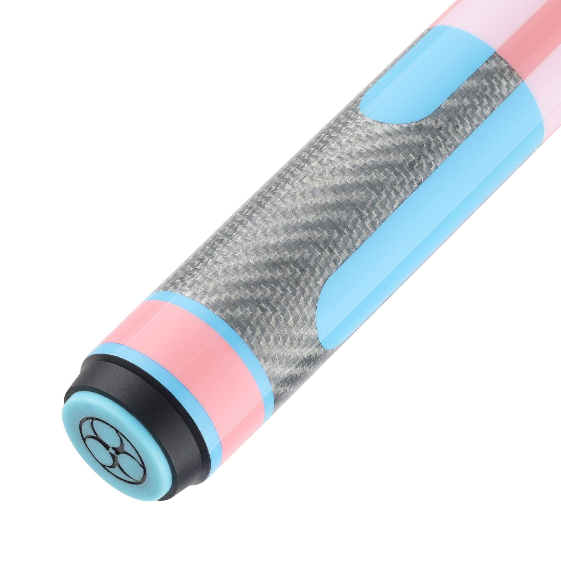 BAGUETTE DE BILLARD POISON CANDY SUGAR AVEC FLÈCHE EN FIBRE DE CARBONE - ROSE/BLEU PÂLE - SANS WRAP 12.4MM 19OZ
