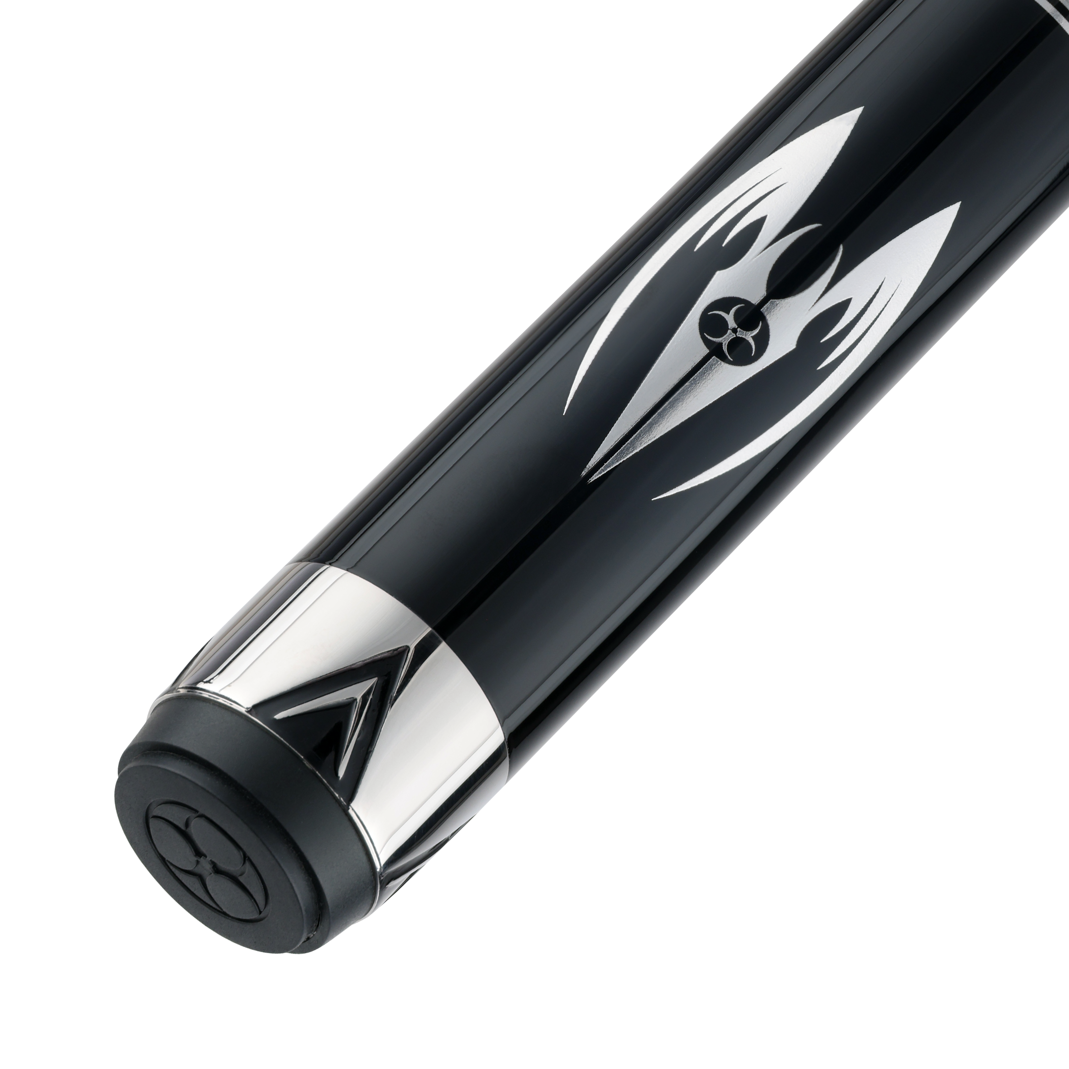 POISON MAELITH POOL CUE WITH CARBON FIBER SHAFT - BLACK/BLACK - NO WRAP 12.4MM 19OZ