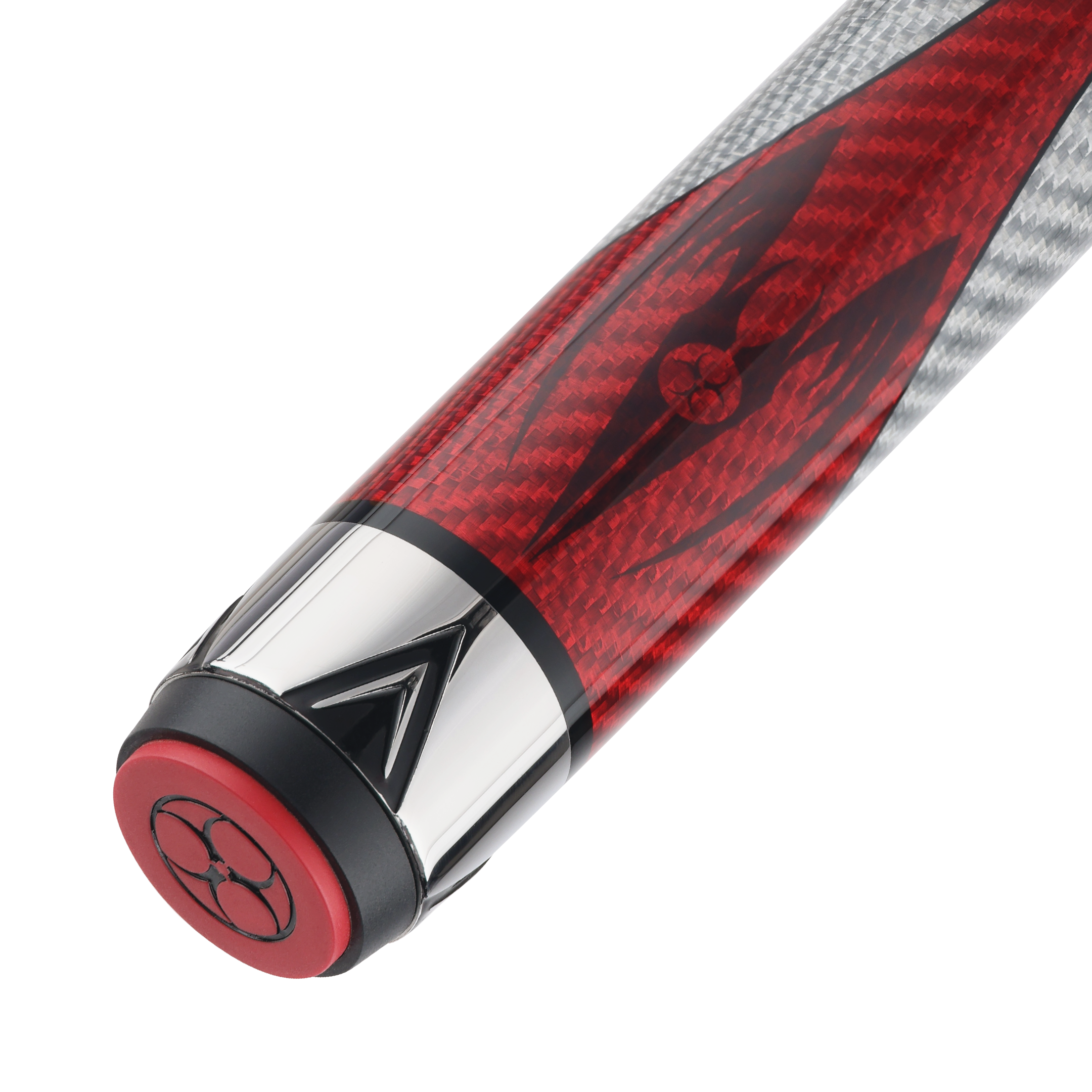 BAGUETTE DE BILLARD POISON MAELITH AVEC FLÈCHE EN FIBRE DE CARBONE - GRISE/ROUGE - SANS WRAP 12.4MM 19OZ