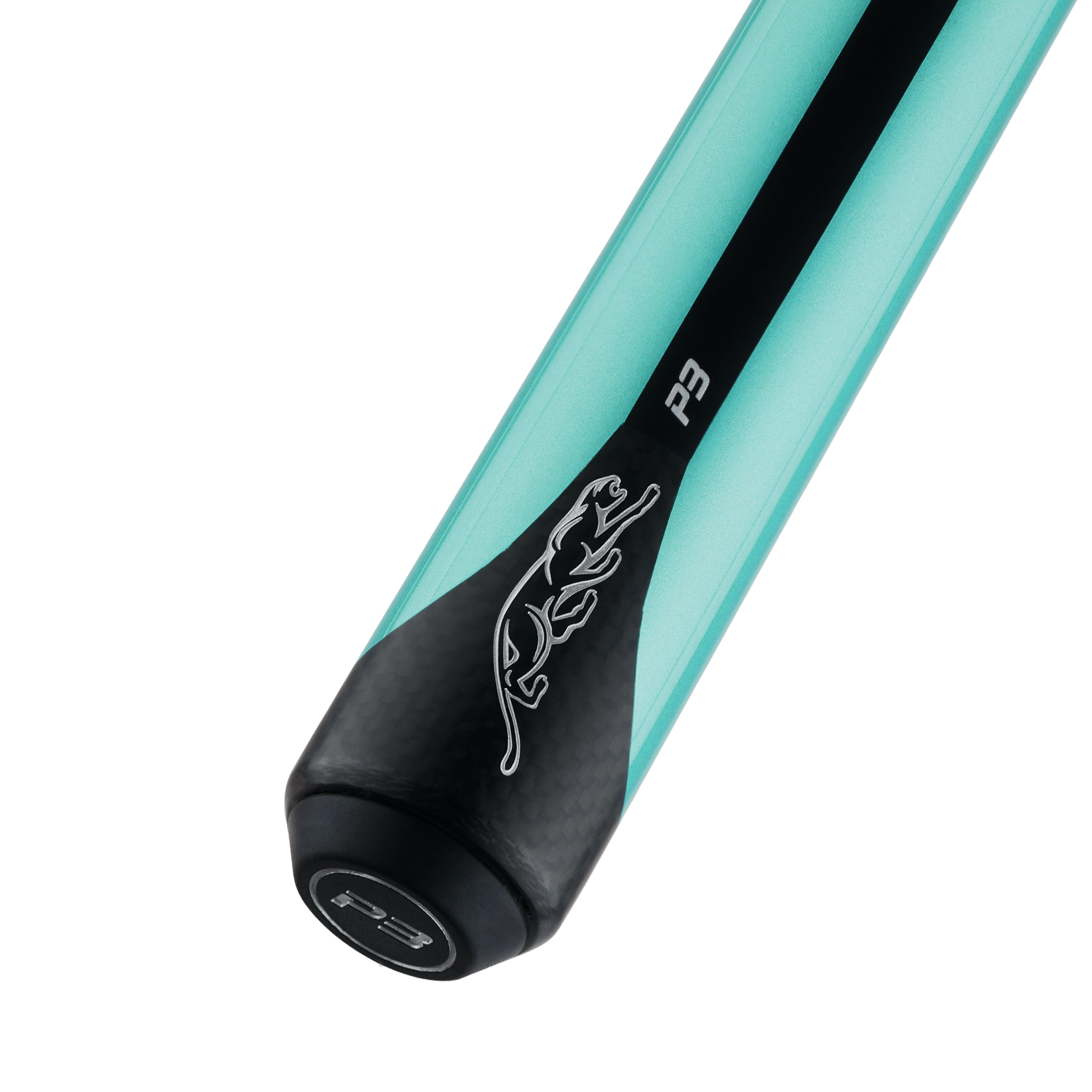 PREDATOR P3 POOL CUE BUTT - PAINTED TEAL WITH BLACK STRIPE  NO WRAP - LIMITED EDITION