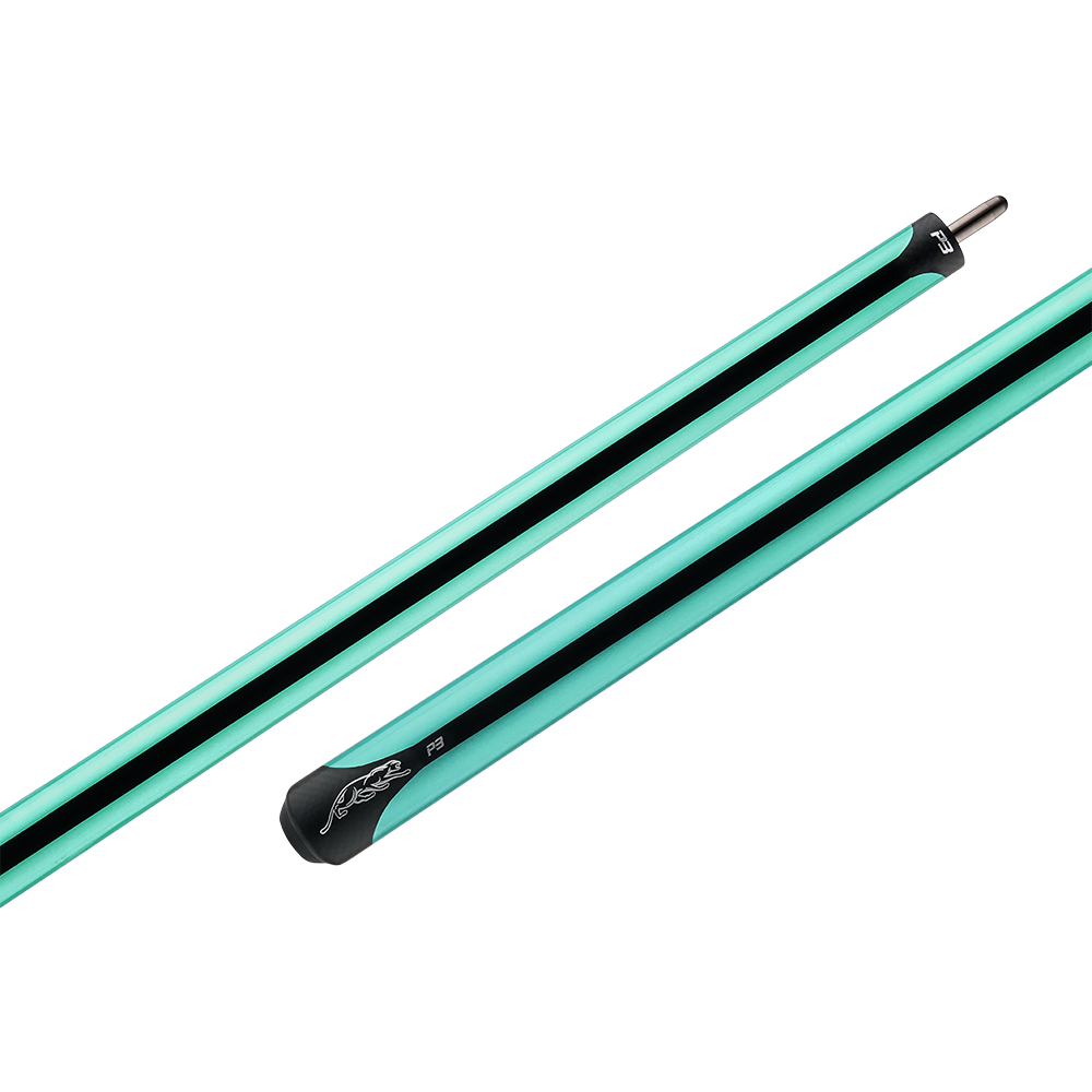 PREDATOR P3 POOL CUE BUTT - PAINTED TEAL WITH BLACK STRIPE  NO WRAP - LIMITED EDITION