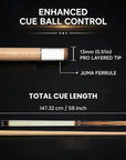 BAGUETTE DE BILLARD BALABUSHKA GB23 BLANC/BOIS - LIN GRIP VERT 13MM 19OZ