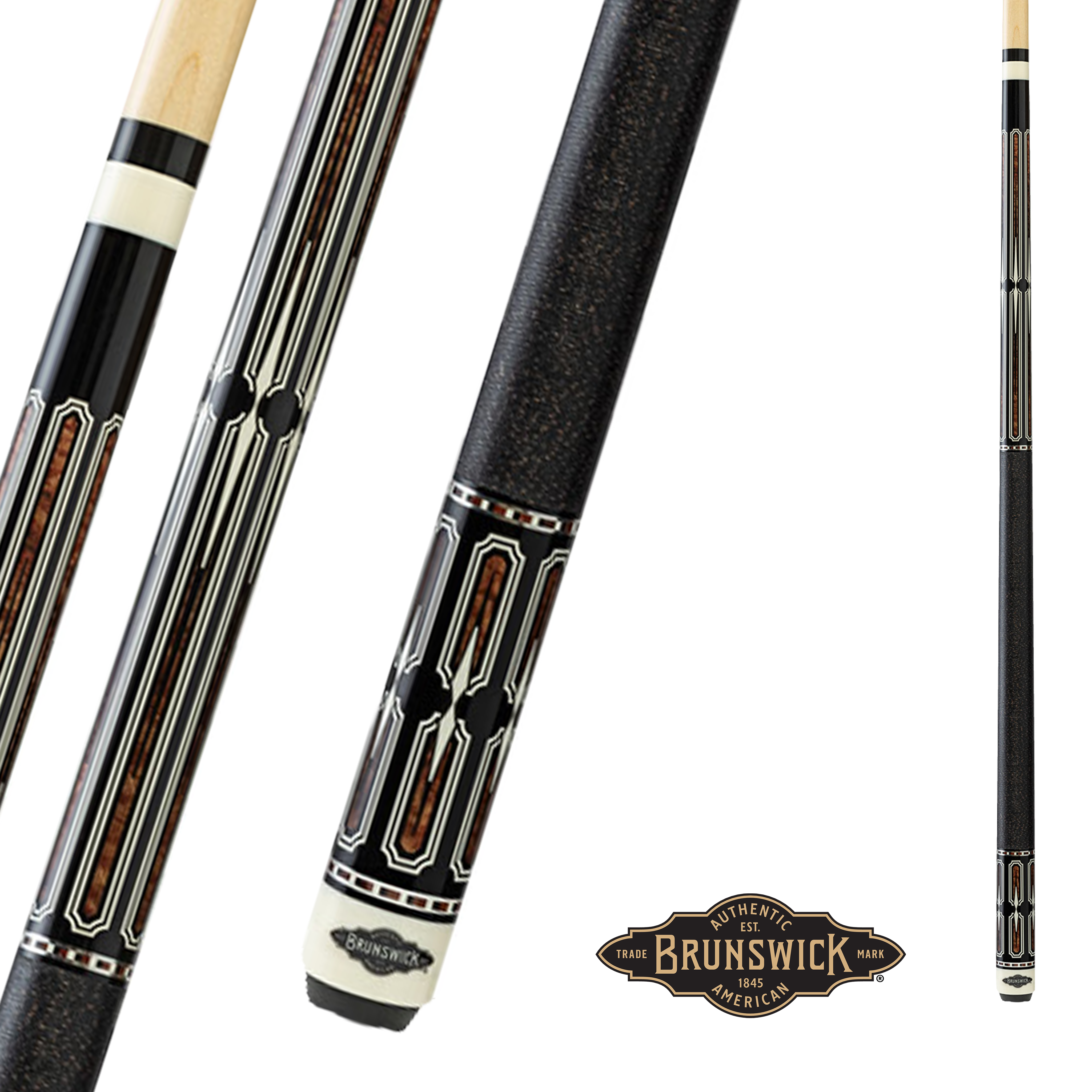 BRUNSWICK POOL CUE BRUN-19-02 BLACK AND BROWN 13MM 19OZ
