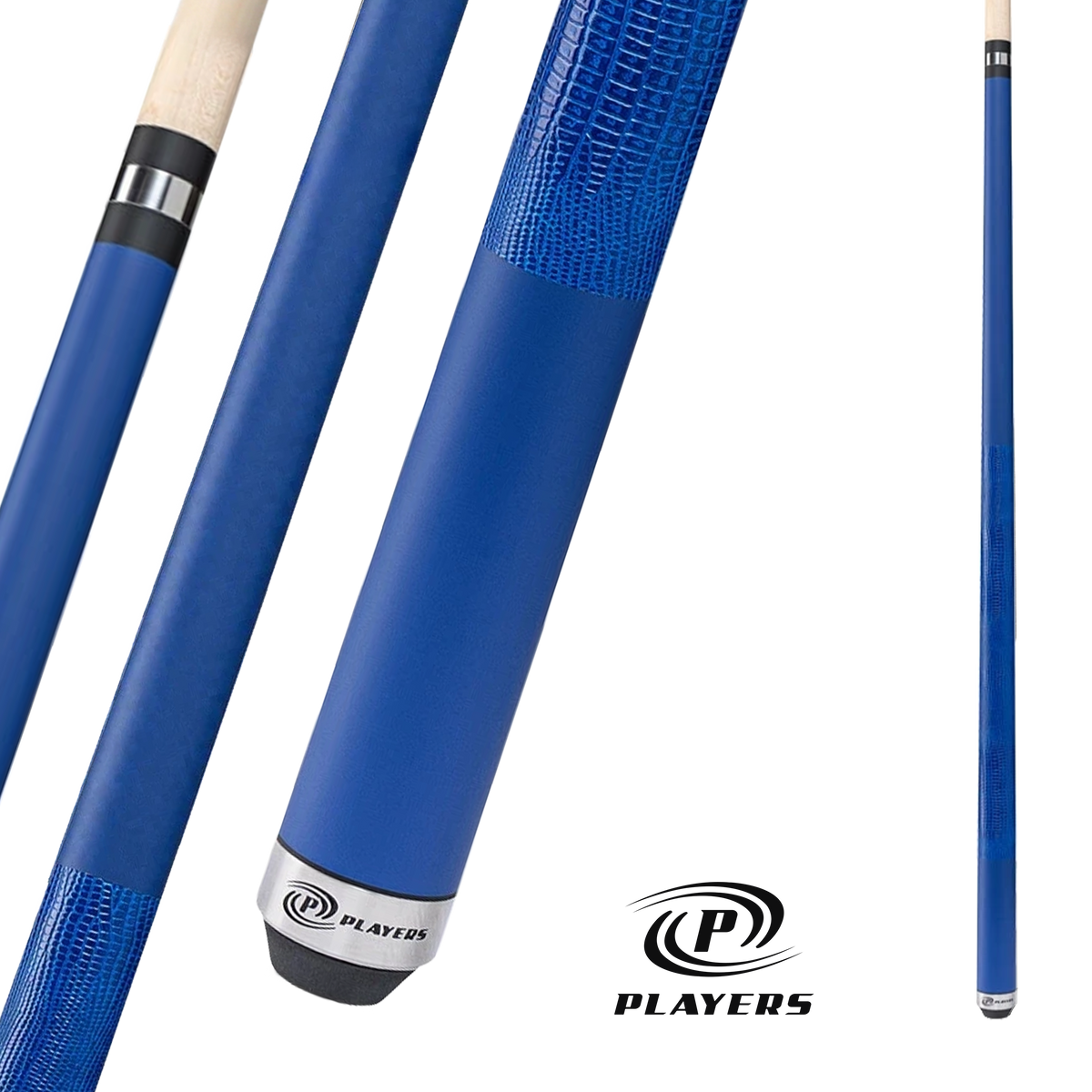 PLAYERS POOL CUE MODERN BLUE ELEGANCE LEATHER WRAP 13MM 19OZ - LIMITED EDITION