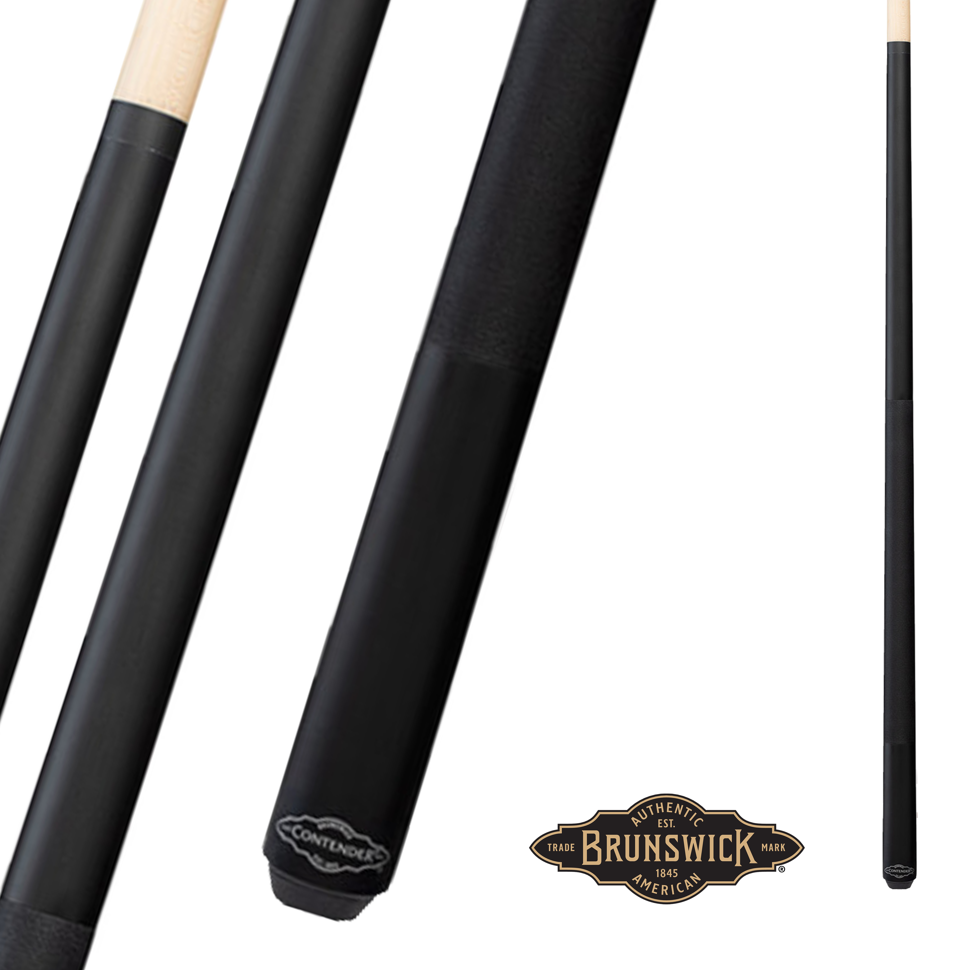 BRUNSWICK POOL CUE CONTENDER CONT-19-02 BLACK LINEN WRAP  13MM 19OZ