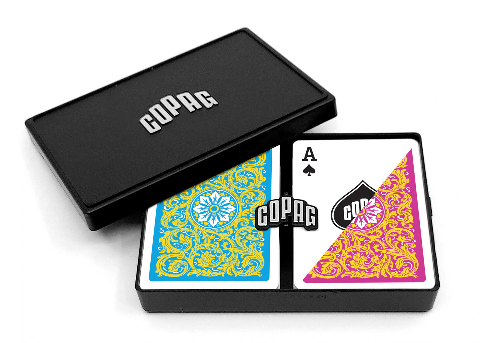 COPAG NEOTERIC PLASTIQUE BRIDGE DECK CARDS 1546 REGULAR YELLOW AND PINK AND BLUE