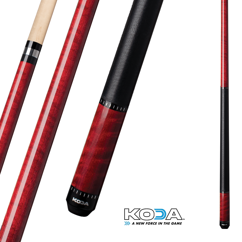 BAGUETTE DE BILLARD KODA SPORT KD31 NOIRE ET ROUGE 12MM 19OZ