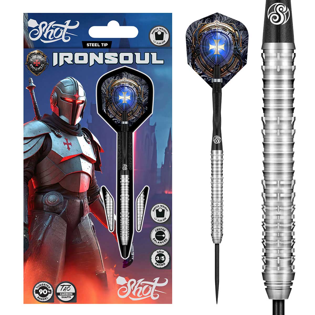 FLÉCHETTES FUTURE KNIGHTS IRONSOUL POINTE D'ACIER - BARREAUX EN TUNGSTÈNE À 90%