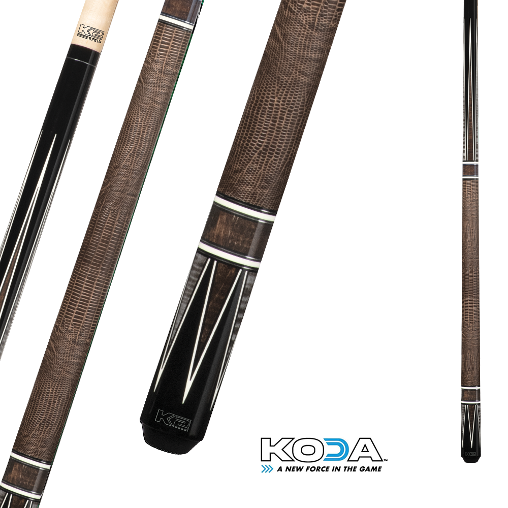 KODA SPORTS K2 SERIES POOL CUE KL190 BLACK AND BROWN  11.75MM 19OZ
