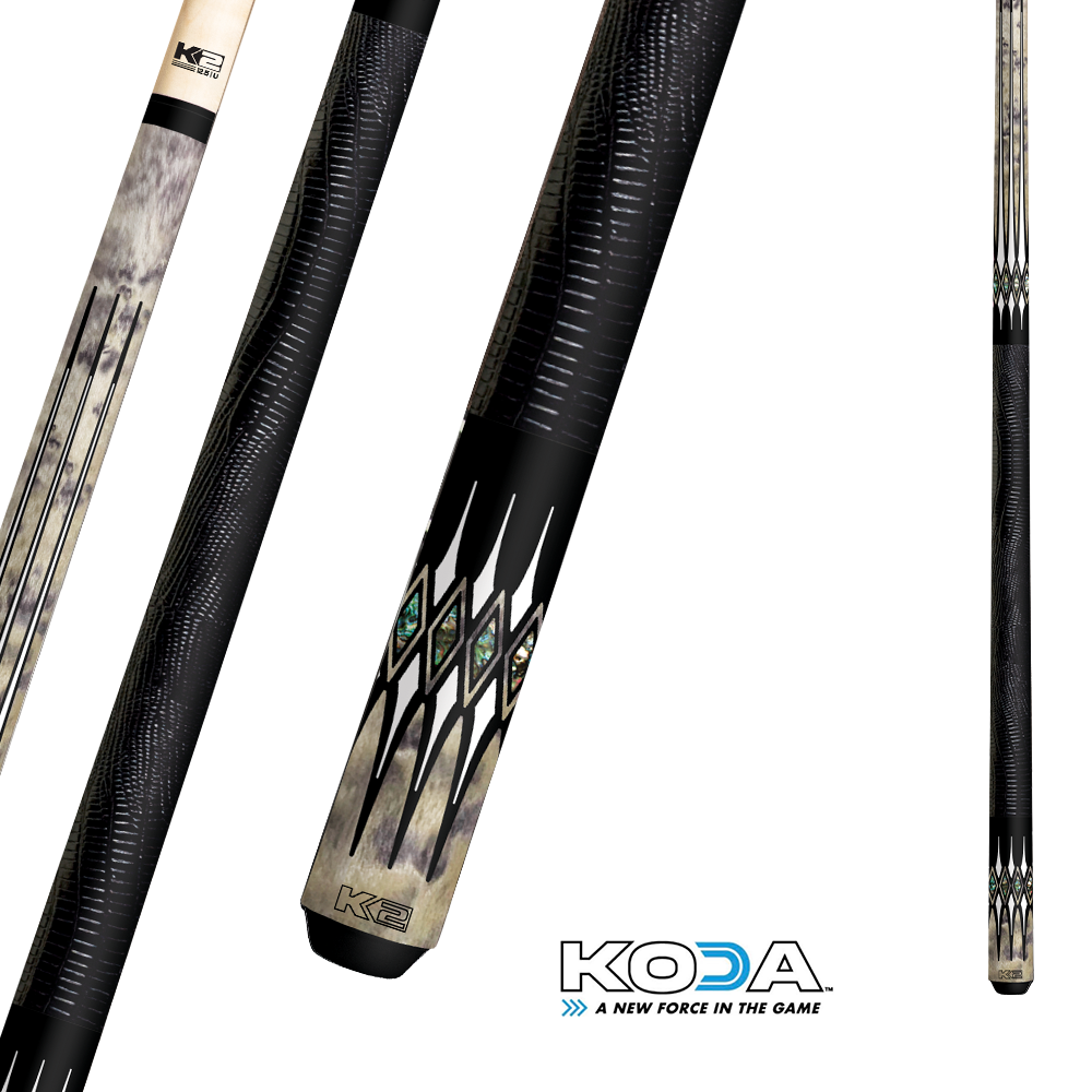 BAGUETTE DE BILLARD KODA SPORT K2 SERIES KL192 NOIRE ET BLANCHE 11.75MM 19OZ