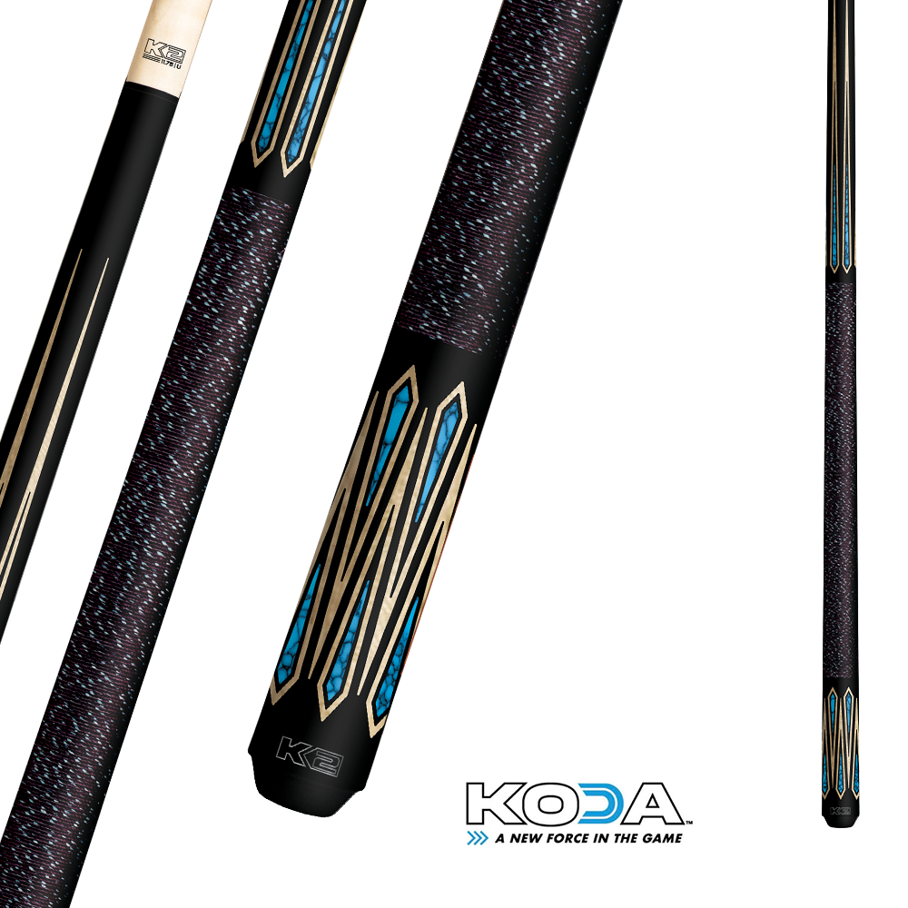 KODA SPORTS K2 SERIES POOL CUE KLSE11 BLUE AND BROWN  12MM 19OZ