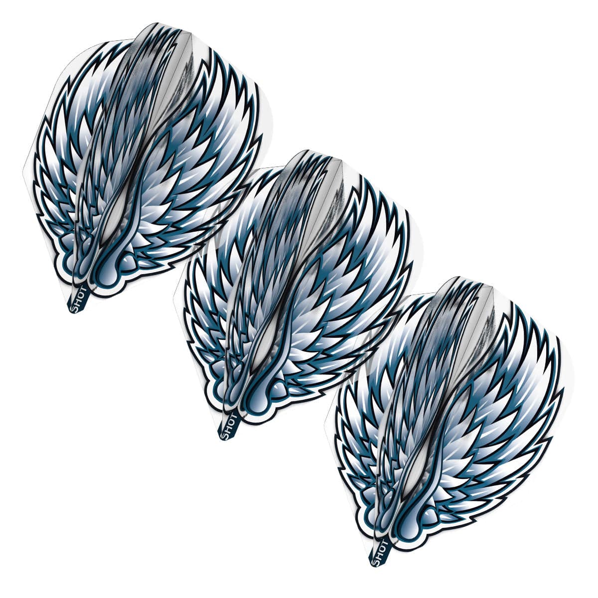 ENSEMBLE DE 3 PLUMES DE DARDS SHOT OISEAUX DE PROIE - PETIT STANDARD