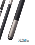 BAGUETTE DE BILLARD KODA SPORT LD3C2 FLÈCHE CARBONE NOIRE ET ARGENT GRIP CUIR 12.25MM 19OZ