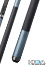 BAGUETTE DE BILLARD KODA SPORT LD4 FLÈCHE CARBONE NOIRE ET BLEUE GRIP CUIR 12.25MM 19OZ