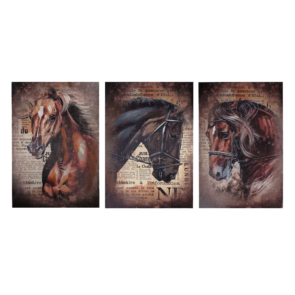 TOILE MURALE "NEWSPAPER HORSE" - 24 X 36 PO - ÉDITION LIMITÉE