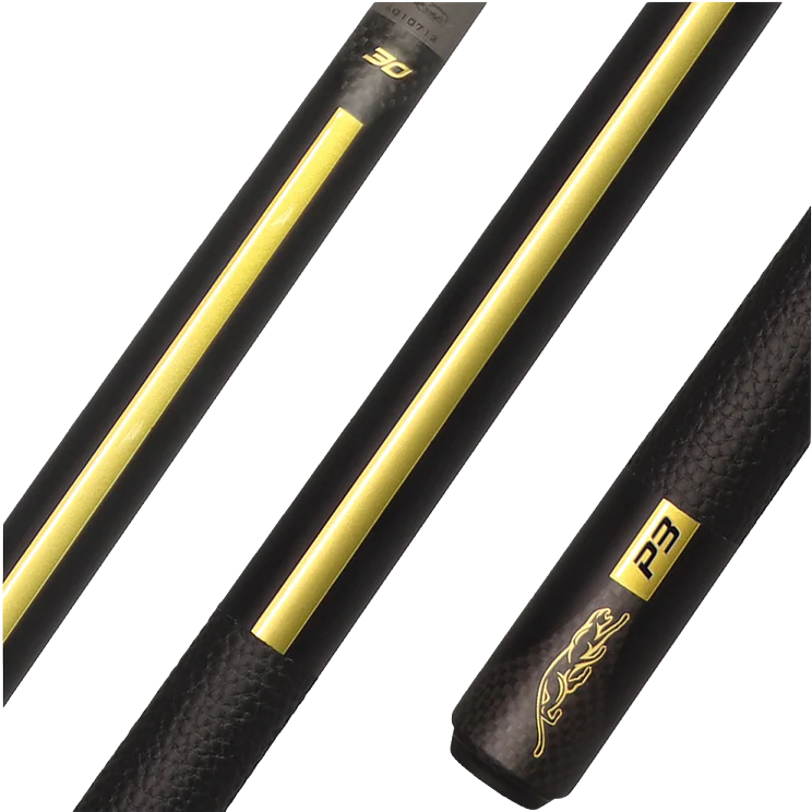 PREDATOR POOL CUE P3 LEATHER LUXE WRAP BLACK AND GOLD - LIMITED EDITION