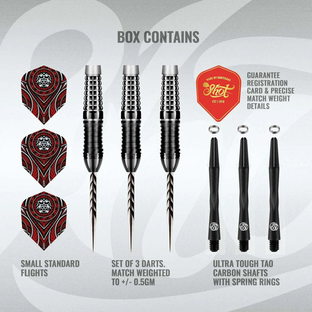 SHOT TRIBAL WEAPON SAVAGE STEEL TIP DART SET - 90% TUNGSTEN BARRELS