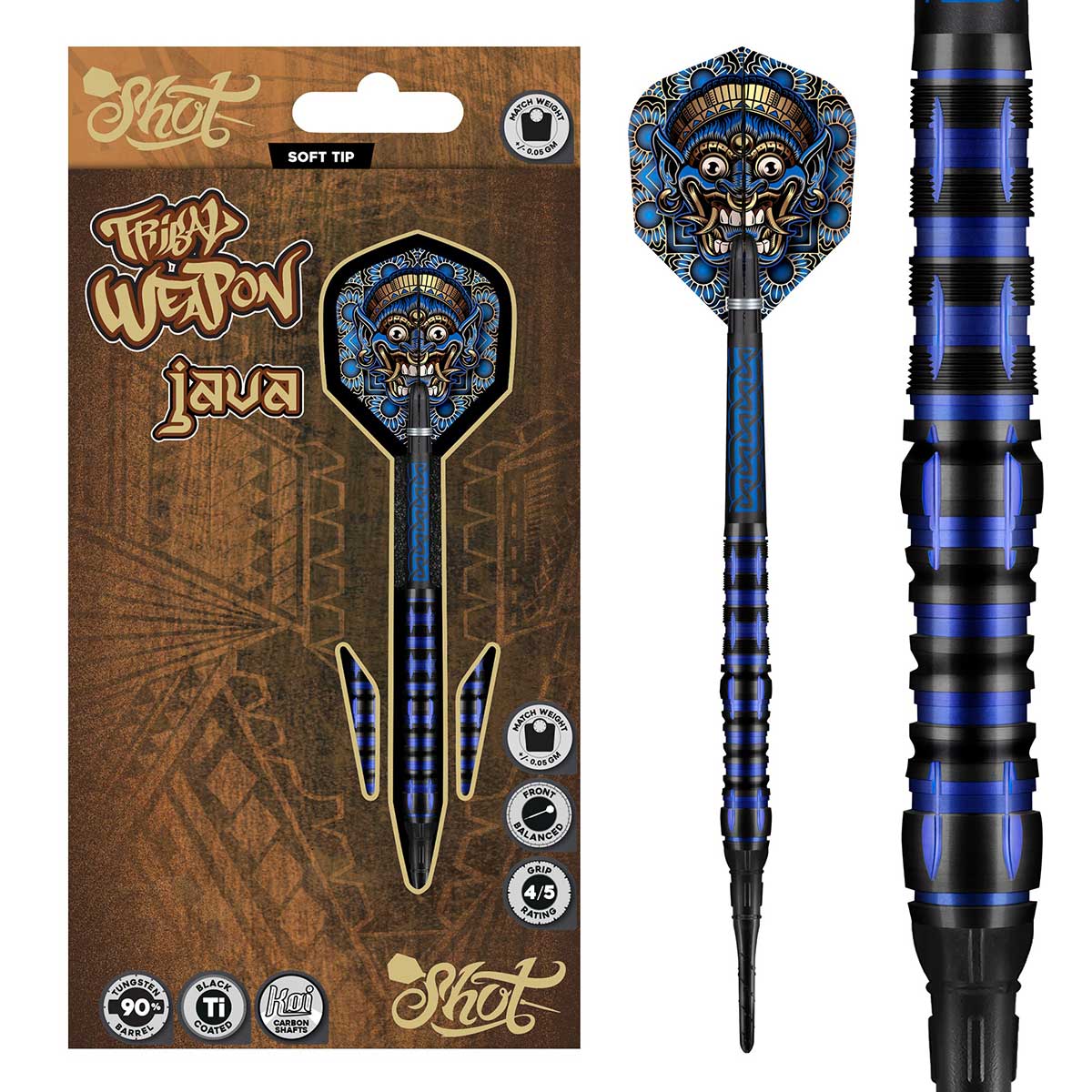 FLÉCHETTES SHOT TRIBAL WEAPON JAVA POINTE SOUPLE - BARREAUX EN TUNGSTÈNE À 90%