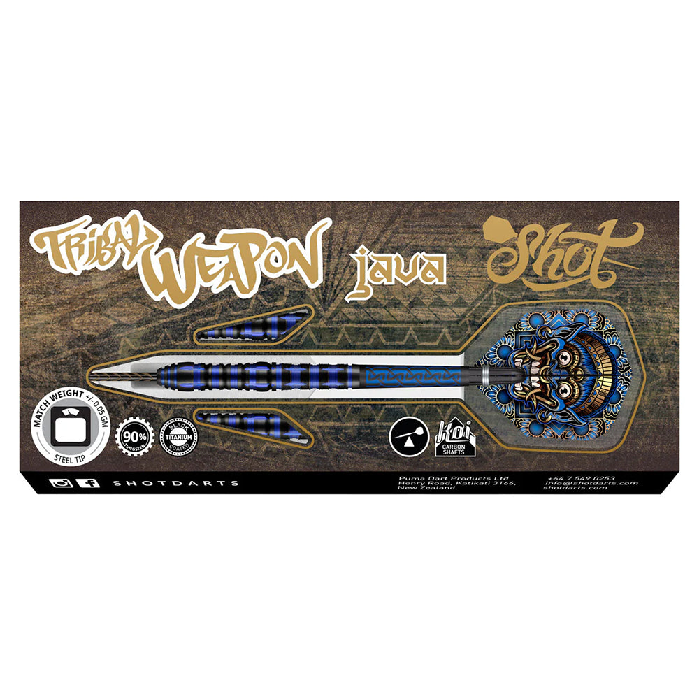 JEU DE FLÉCHETTES SHOT TRIBAL WEAPON JAVA POINTE ACIER TUNGSTÈNE 90 % 23G