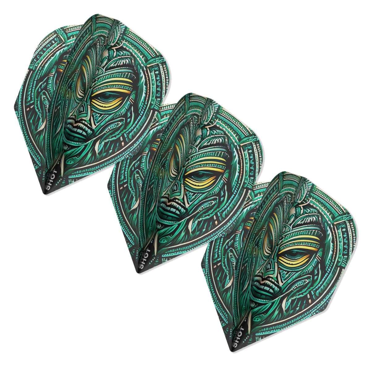 ENSEMBLE DE 3 PLUMES DE DARDS SHOT TRIBAL WEAPON TOKI - PETIT STANDARD