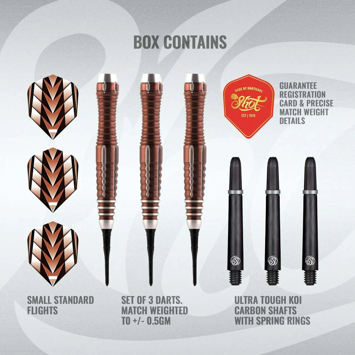 SHOT TRIBAL WEAPON 1 SERIES SOFT TIP DART SET - 90% TUNGSTEN BARRELS
