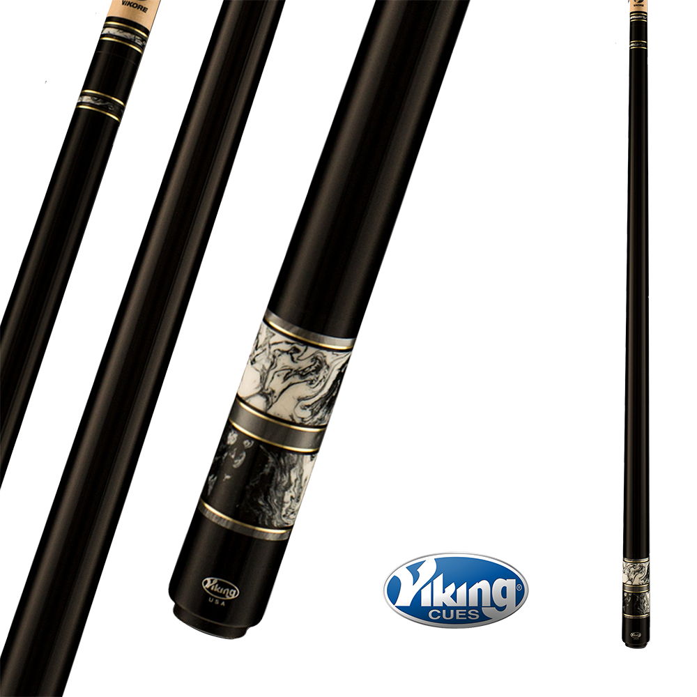 VIKING POOL CUE B3301 - BLACK AND CREAM NO WRAP 13MM 19OZ