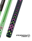 BAGUETTE DE SAUT ET DE CASSE VX AVEC FLÈCHE EN CARBONE - VERTE/ROSE- WRAP TRICOLORE 13MM 19OZ