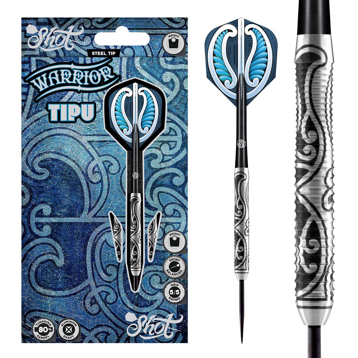 FLÉCHETTES SHOT WARRIOR TIPU POINTE D'ACIER - TUNGSTÈNE À 80%
