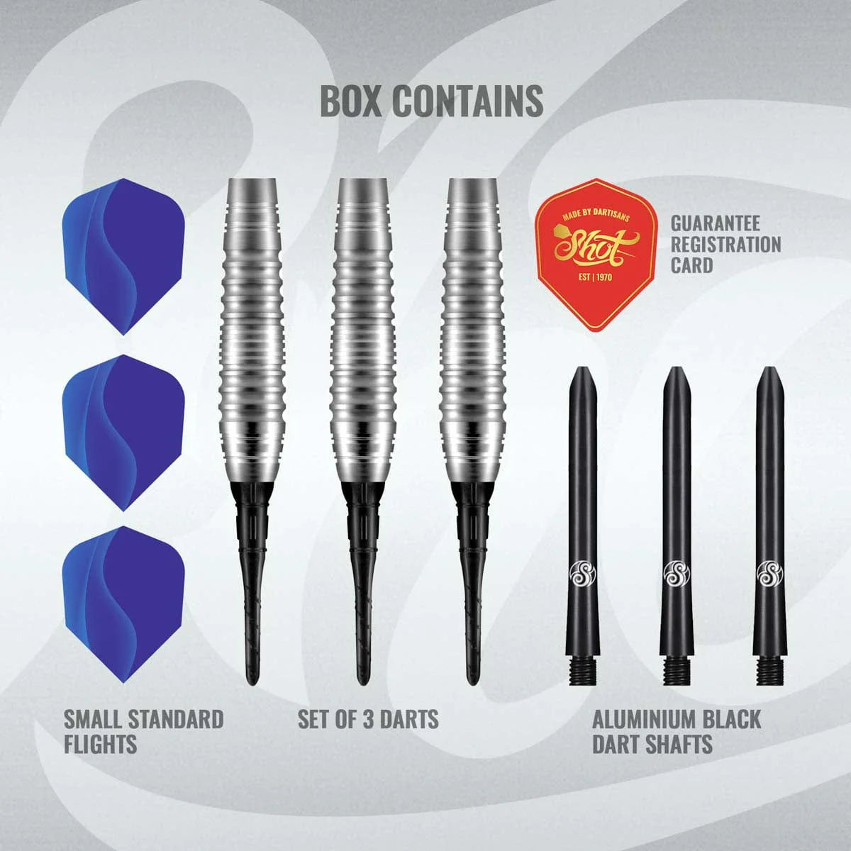 SHOT ZEN BUDO SOFT TIP DART SET - 80% TUNGSTEN BARRELS