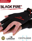 LONGONI BLACK FIRE 3.0 GLOVES - BLACK/ RED